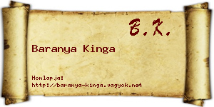 Baranya Kinga névjegykártya